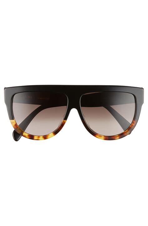 celine catherine sunglasses black havana|Celine 60mm flat top sunglasses.